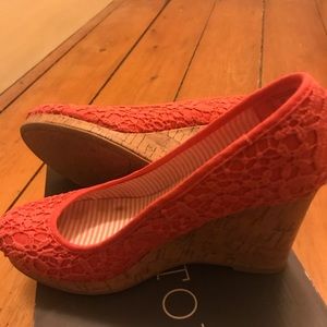 Coral Lace Wedges